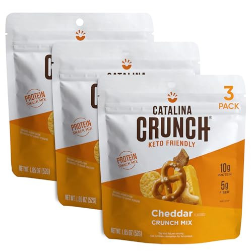 Catalina Crunch Cheddar Mix 1.85oz - 3 Packs | Protein Snacks, Healthy Snacks, Keto Snack | Low Carb, No Artificial Ingredients, Gluten Free | Keto Friendly Protein Snack | Amazon (US)