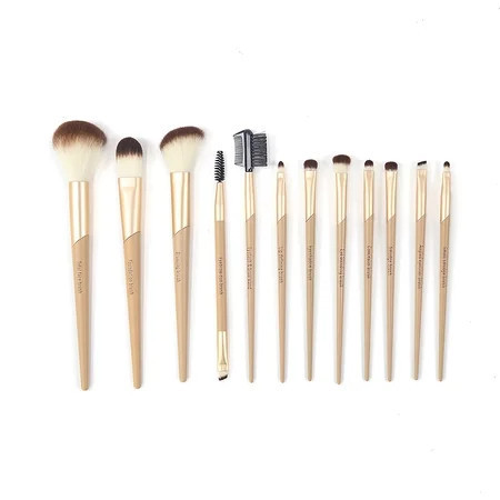 Walmart 12 Piece Face & Eye Makeup & Cosmetic Brush Set, Gold | Walmart (US)