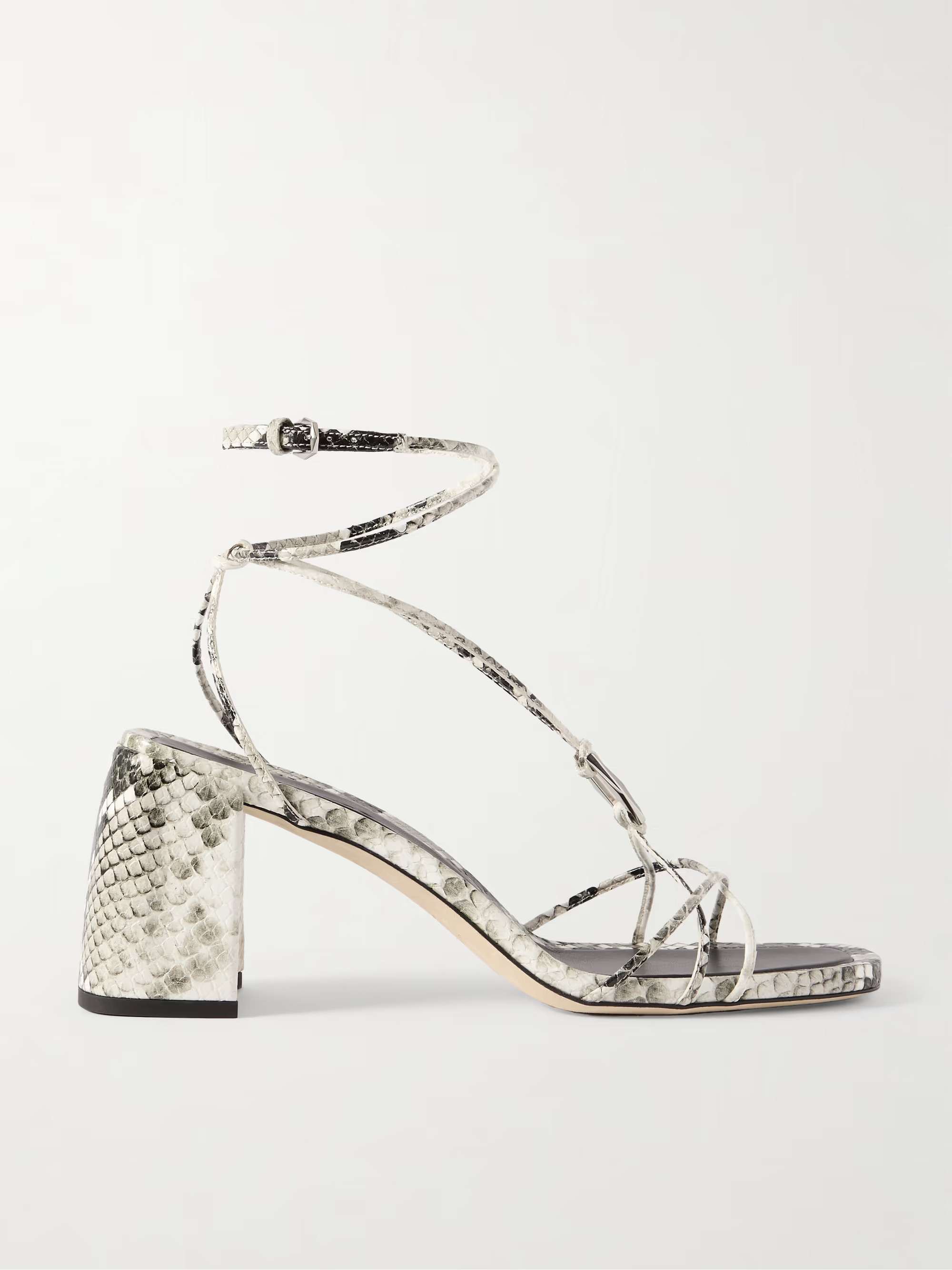 Onyxia 70 embellished snake-effect leather sandals | NET-A-PORTER (US)