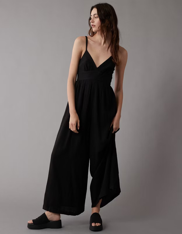AE Plunge V-Neck Jumpsuit | American Eagle Outfitters (US & CA)