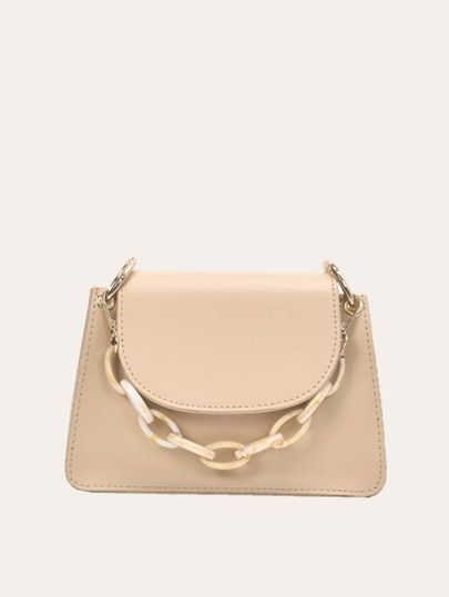 Plain Chain Satchel Bag | SHEIN