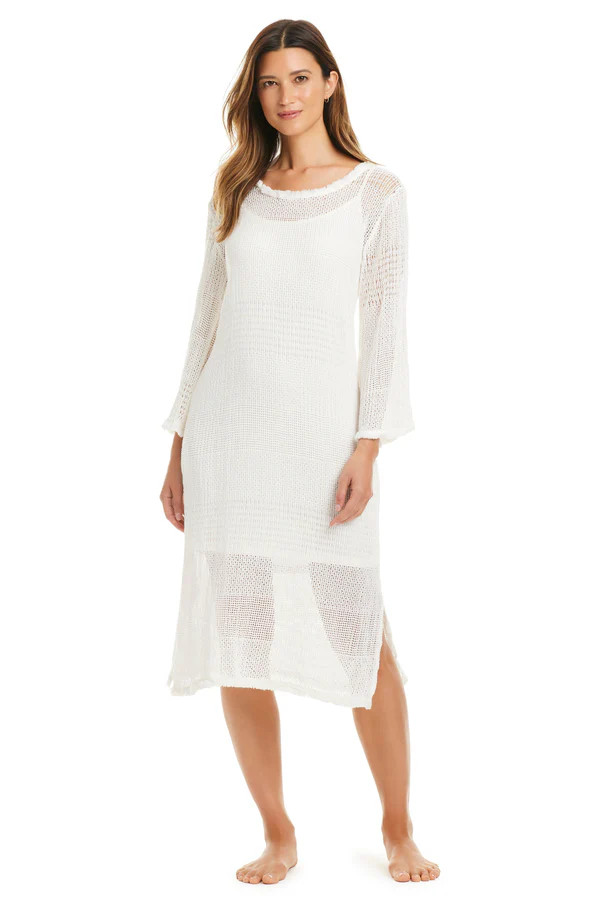 Milano Long Sleeve Crochet Dress Cover Up Dress | Bleu Rod Beattie