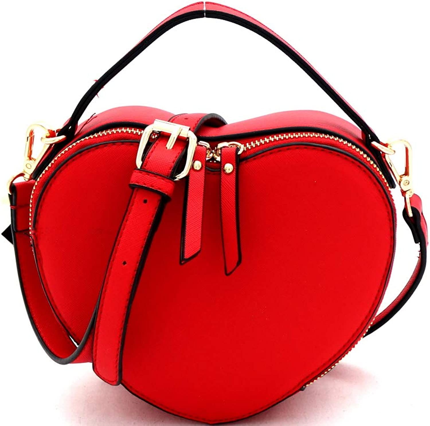 Amazon.com: Trendeology Cute Heart Shape Girls Womens Vegan Leather Small Handle Satchel Crossbod... | Amazon (US)