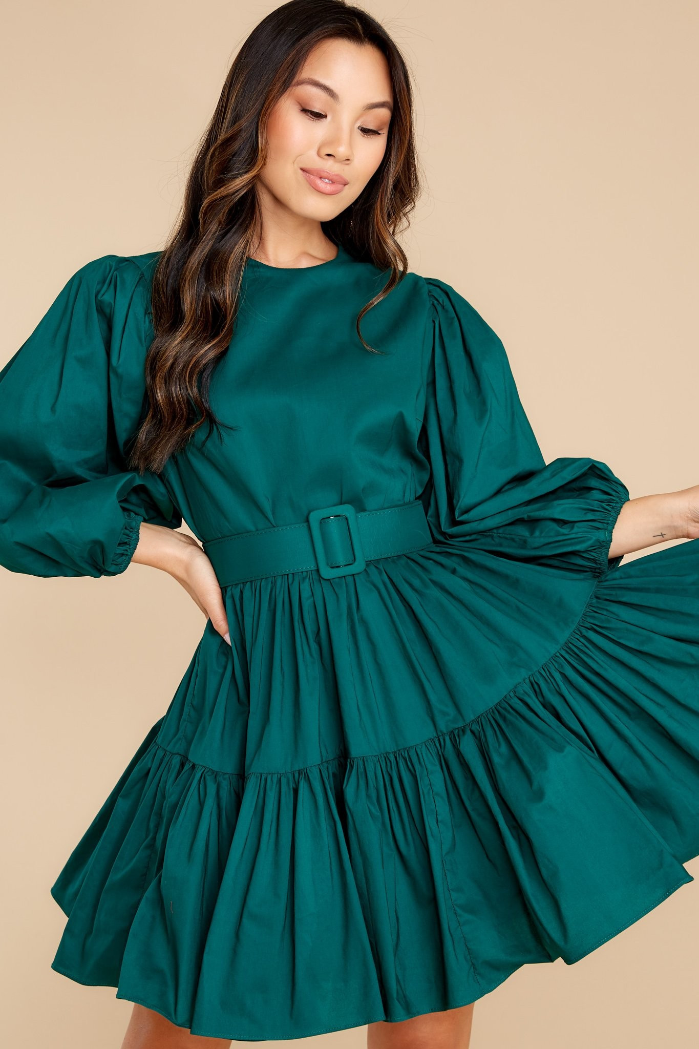 Desirable Outcome Hunter Green Dress | Red Dress 