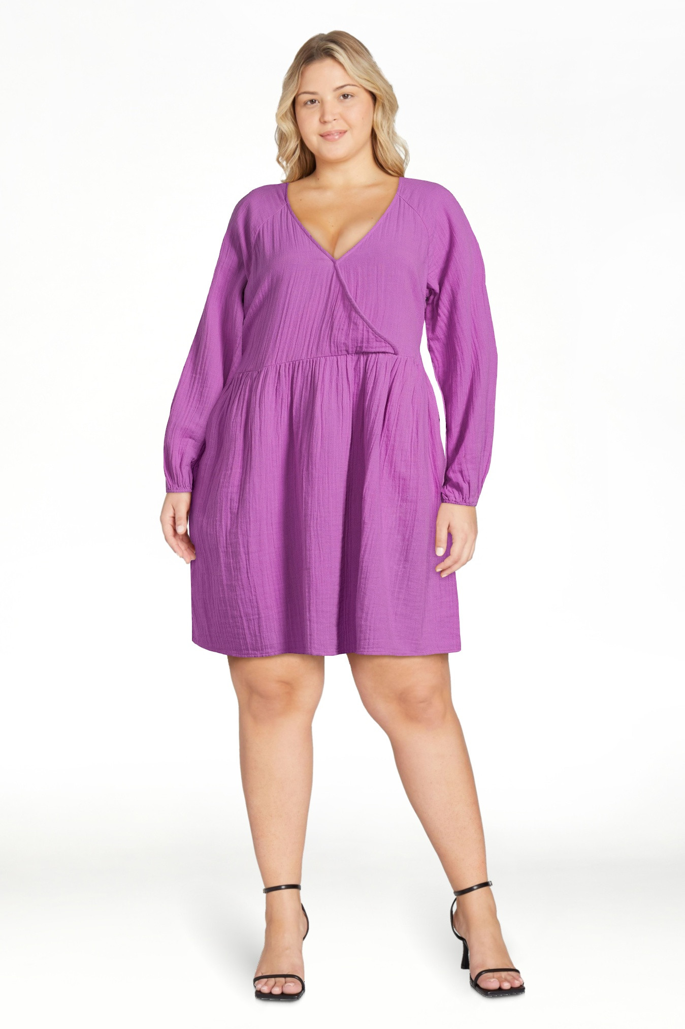 Time and Tru Women’s Mini Wrap Dress, Sizes XS-XXXL | Walmart (US)