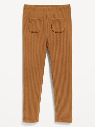 Full-Length Rib-Knit Pocket Leggings for Toddler Girls | Old Navy (CA)