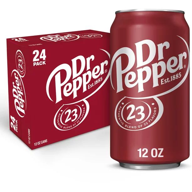 Dr Pepper Soda, 12 fl oz cans, 24 pack | Walmart (US)