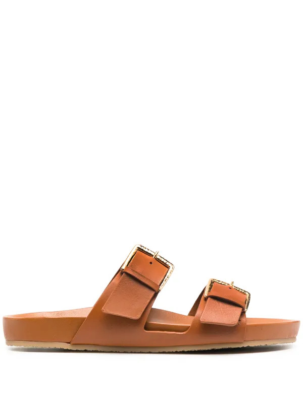 double-buckle leather sandals | Farfetch (UK)