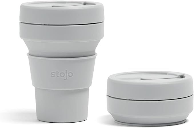 Stojo On The Go Coffee Cup - Pocket Size Collapsible Silicone Travel Cup – Cashmere, 12oz / 355... | Amazon (US)