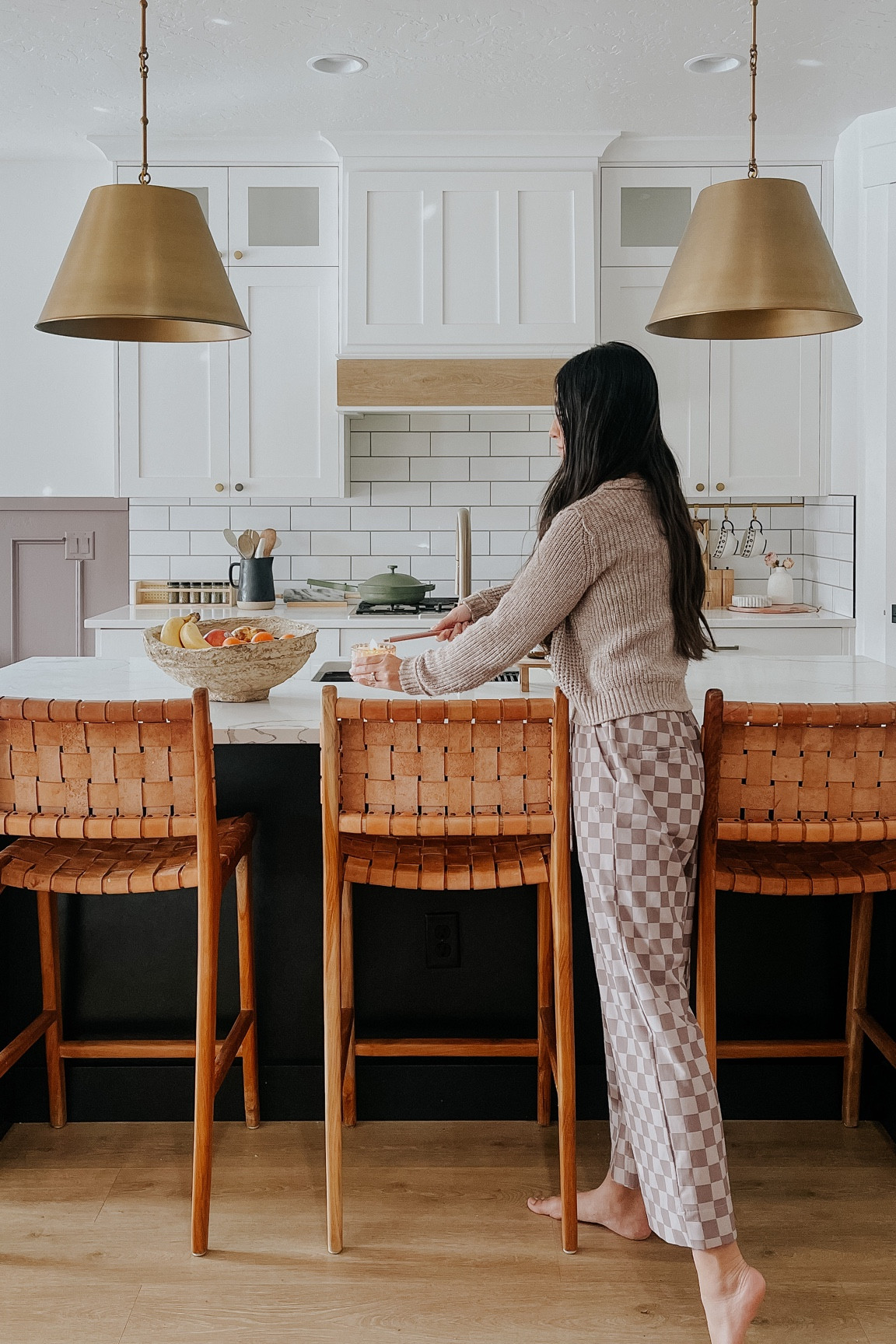 Ceylon woven and deals wood counter stool