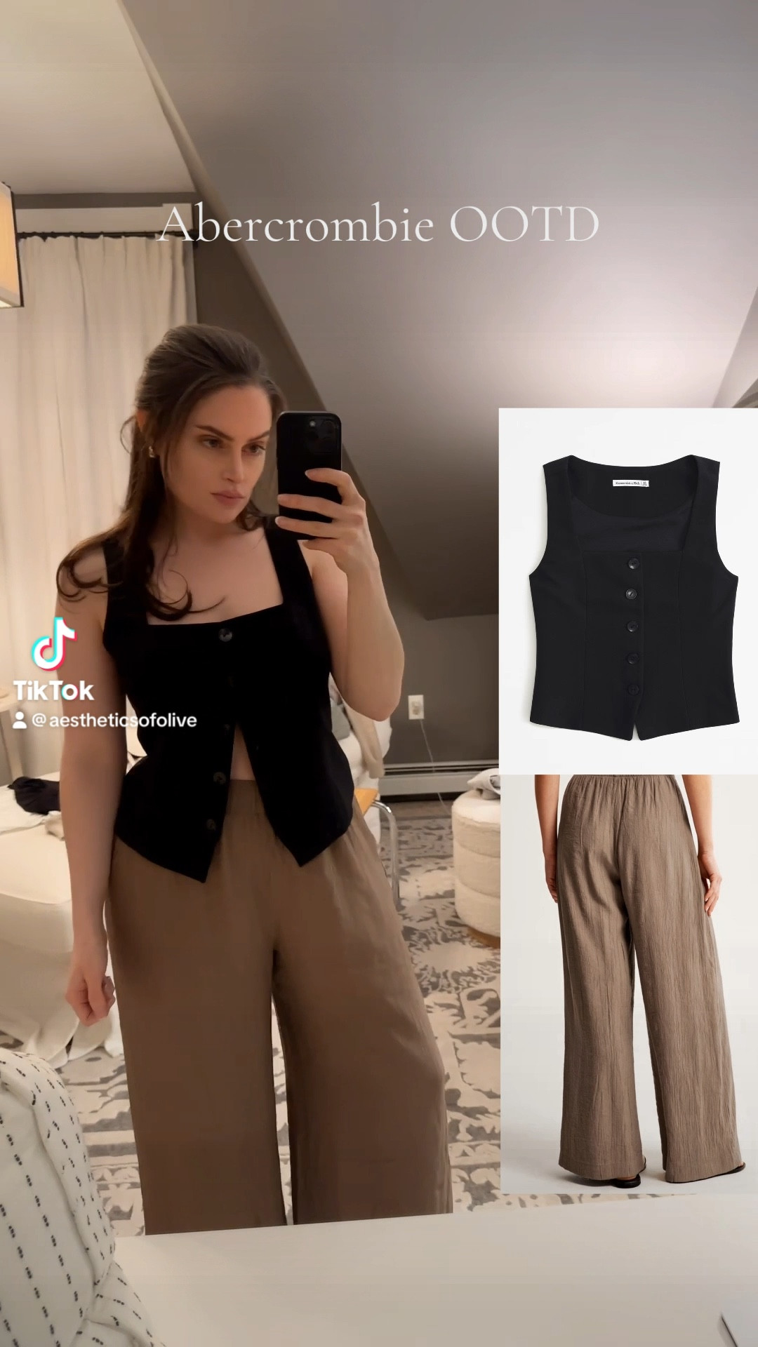 Abercrombie Mara Tailored Squareneck Vest with their Crinkled Texture Pants 

#LTKmidsize #LTKworkwear #LTKVideo