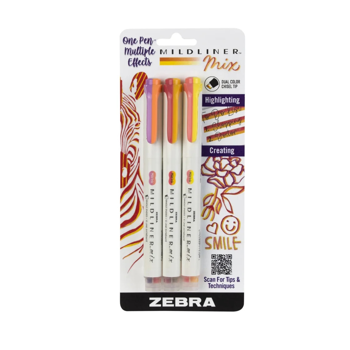 Mildliner Mix Creative Highlighters Warm Colors Set 3 Pack | Walmart (US)