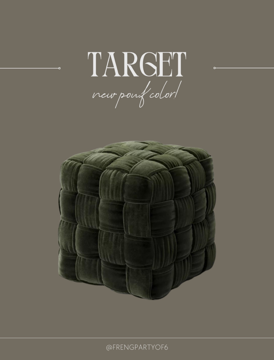 Target pouf in this new olive color! 😍

#LTKHome #LTKFindsUnder100