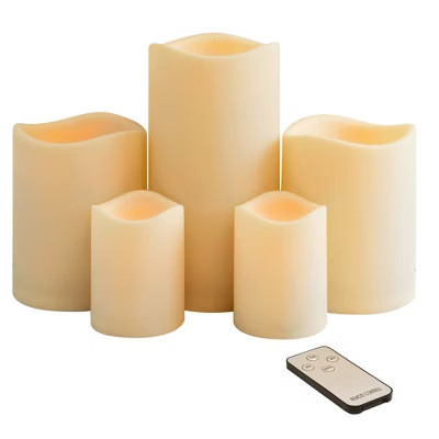 LumaBase Battery-Operated LED Candles with Remote Control - Set of 5 | Target