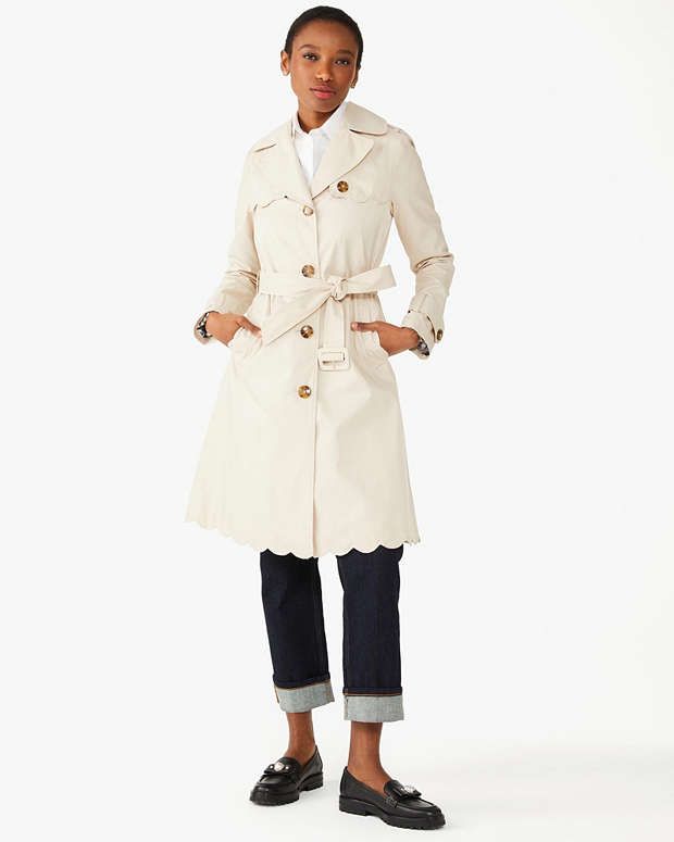 Scalloped Trench Coat | Kate Spade Outlet
