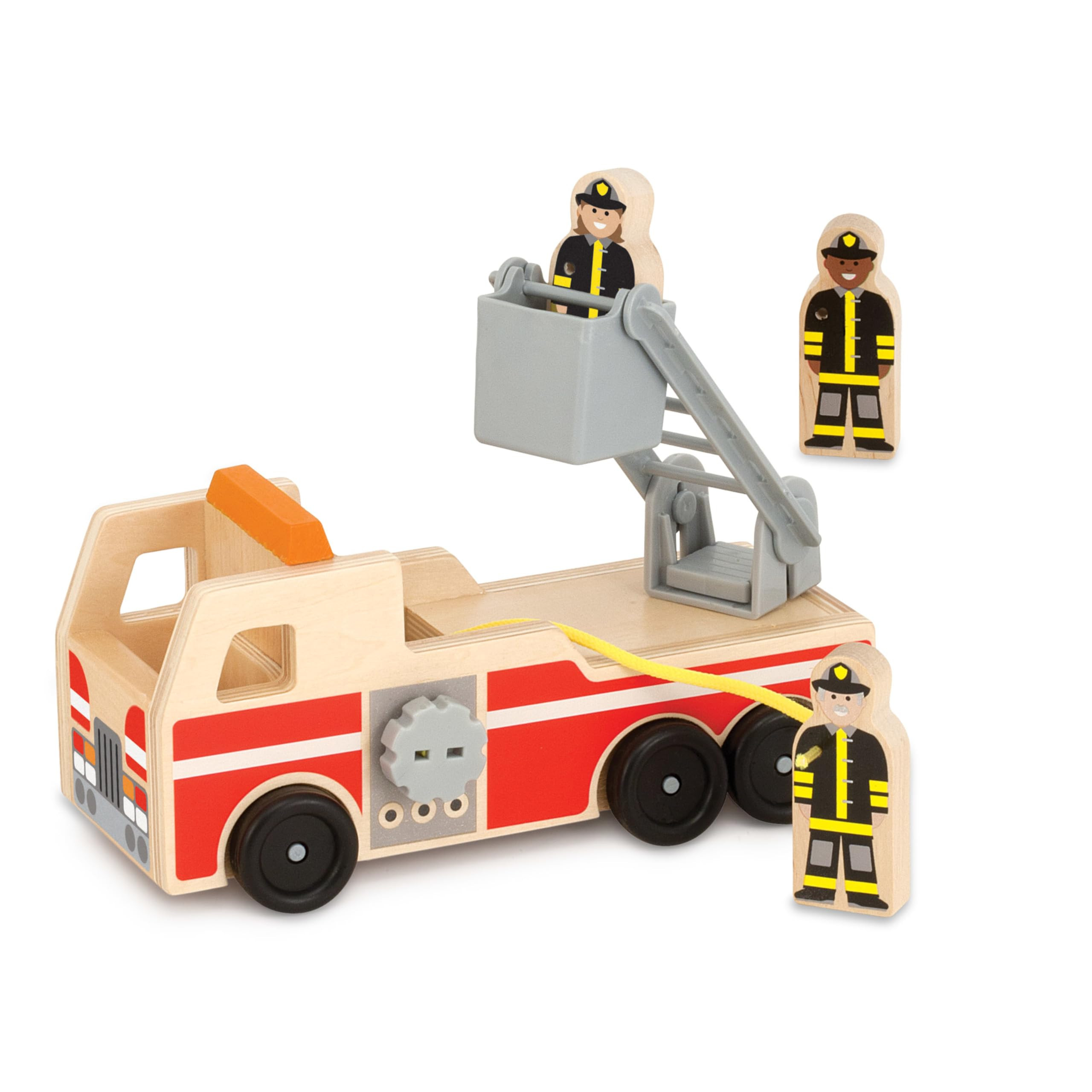 Melissa & Doug Wooden Fire Truck With 3 Firefighter Play Figures - Fire Truck Toys For Kids, Todd... | Amazon (US)