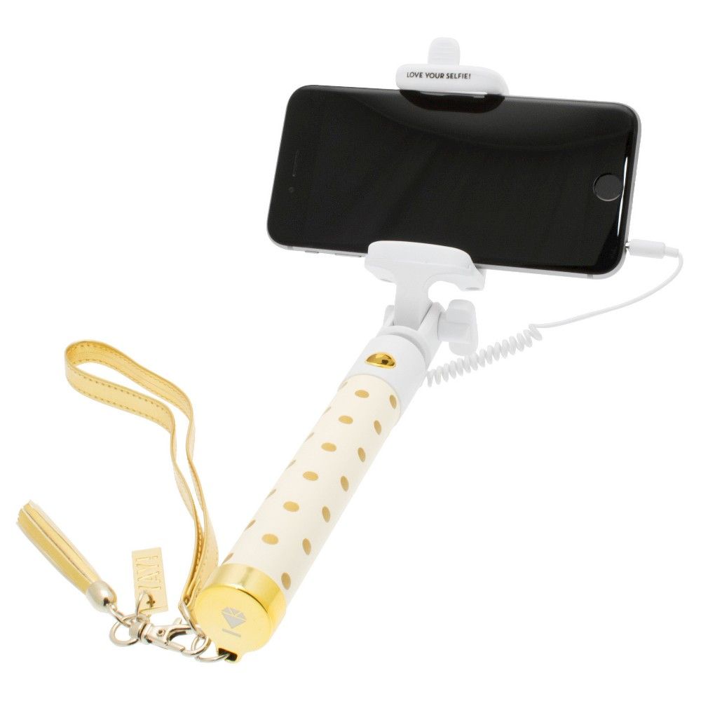 Selfie Stick - BaubleBar Extendable & Wired - Gold/White | Target