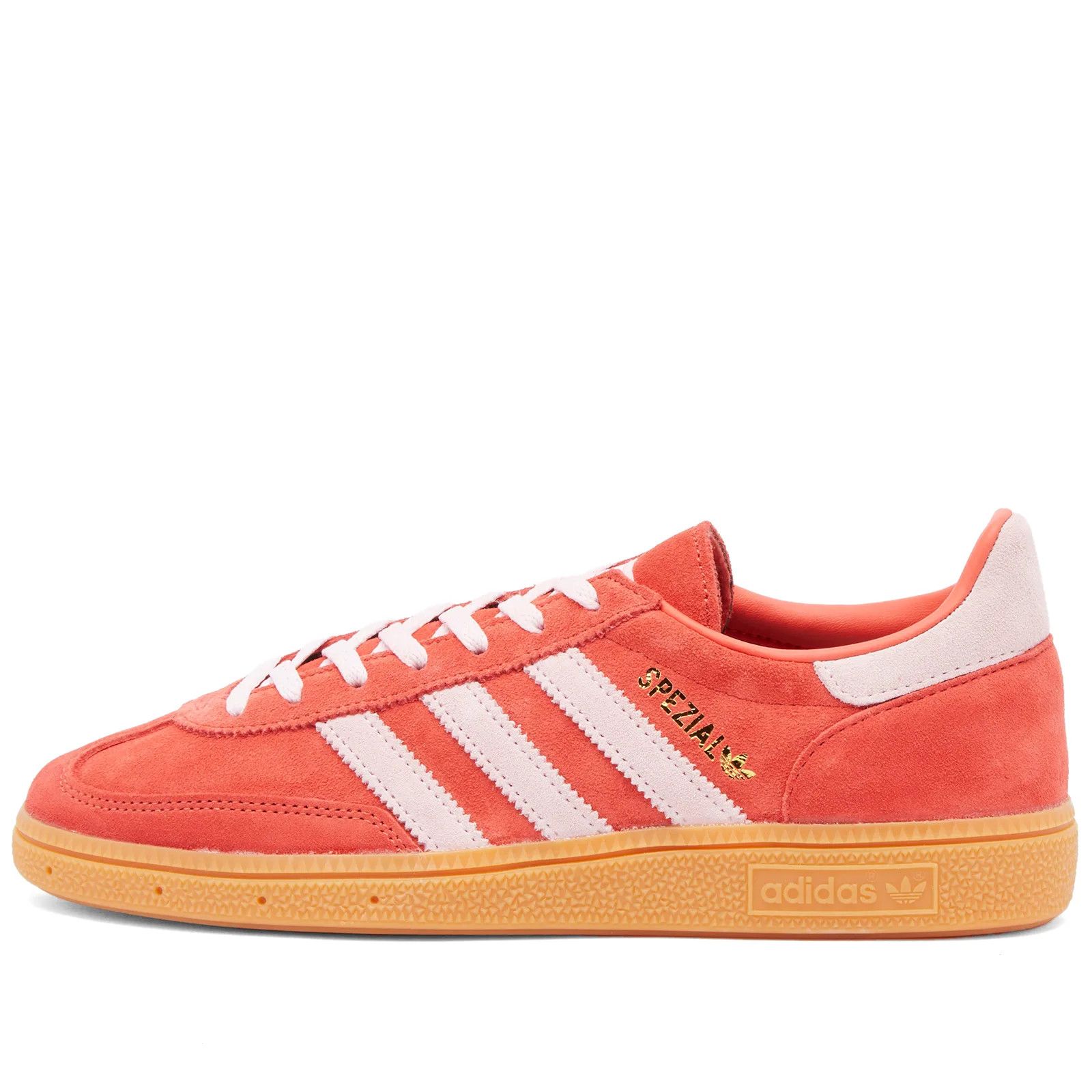 Adidas Handball Spezial Sneakers in Bright Red/Clear Pink/Gum, Size UK 12 | END. Clothing