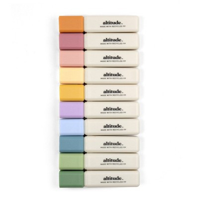 Altitude 10pk Mini Highlighters 5.0mm Multicolor Ink | Target