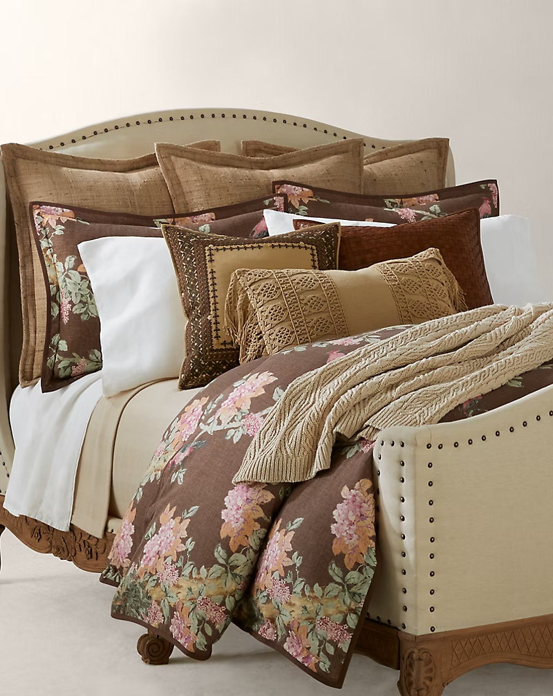 Ralph Lauren Harlow Brinly Floral Bohemian Queen Duvet Cover Forest Brown $500 | eBay US