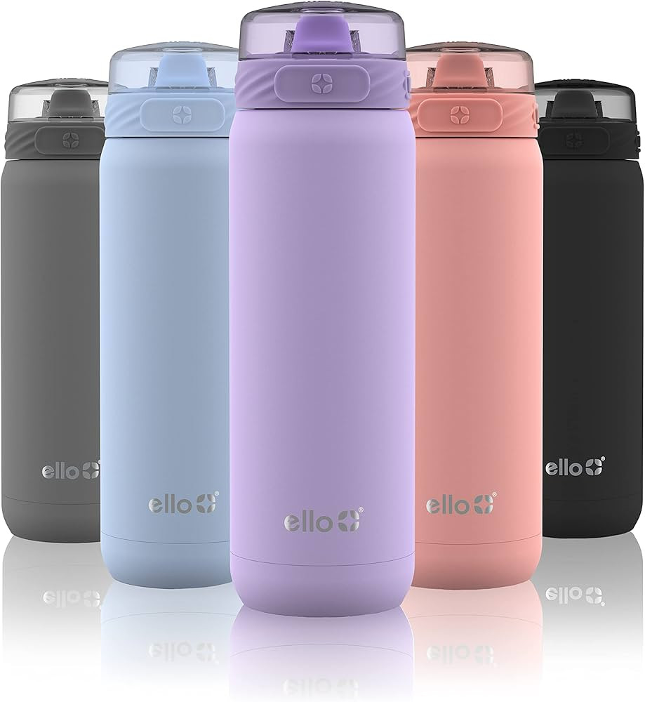 Ello Cooper Stainless Steel Water Bottle with Straw and Carry Handle, Double Walled and Vacuum In... | Amazon (US)