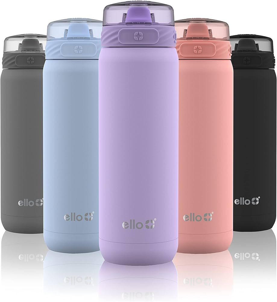 Ello Cooper Stainless Steel Water Bottle with Straw and Carry Handle, Double Walled and Vacuum In... | Amazon (US)