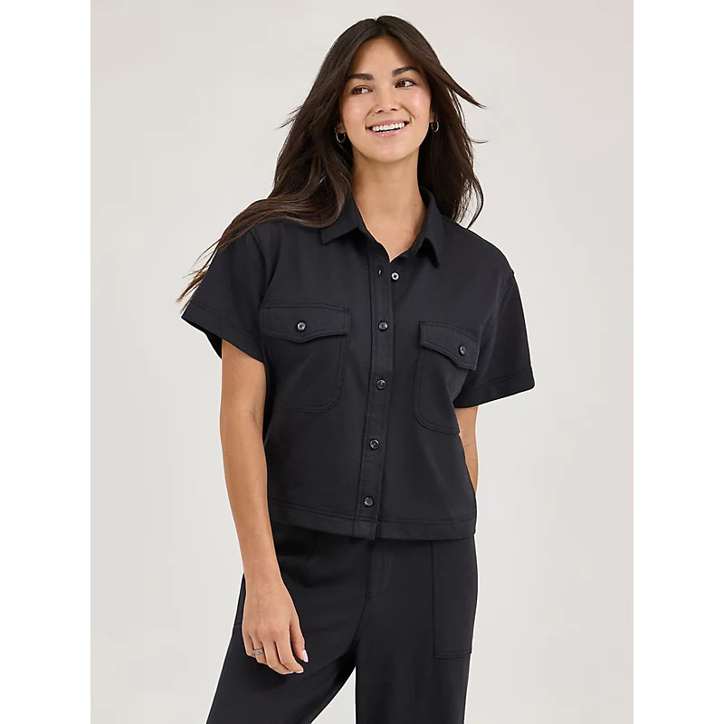 Womens Loose Crop Button Down Shirt | Lee Jeans