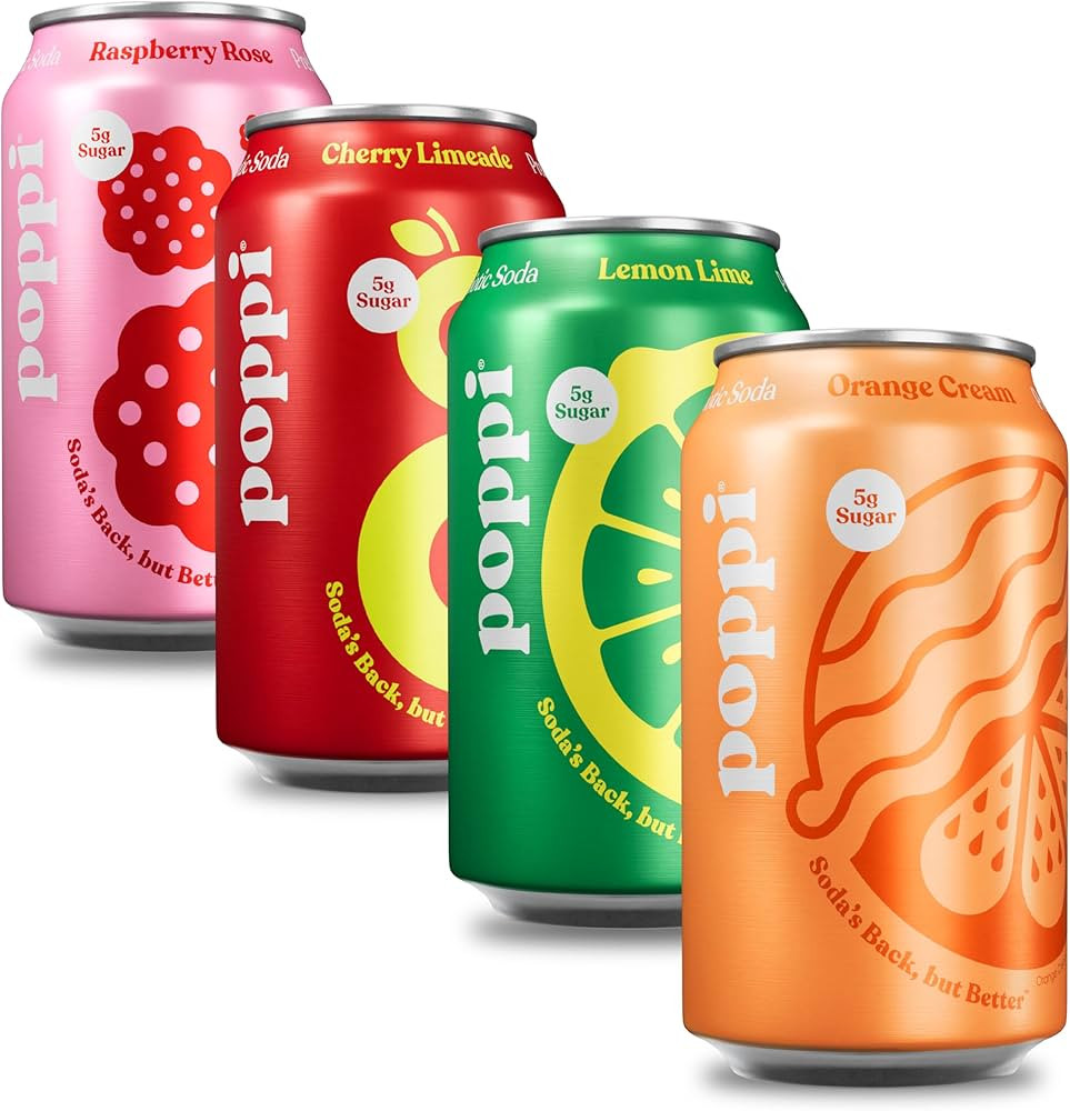 Poppi Sparkling Prebiotic Soda Beverage with Apple Cider Vinegar, Seltzer Water and Fruit Juice, ... | Amazon (US)