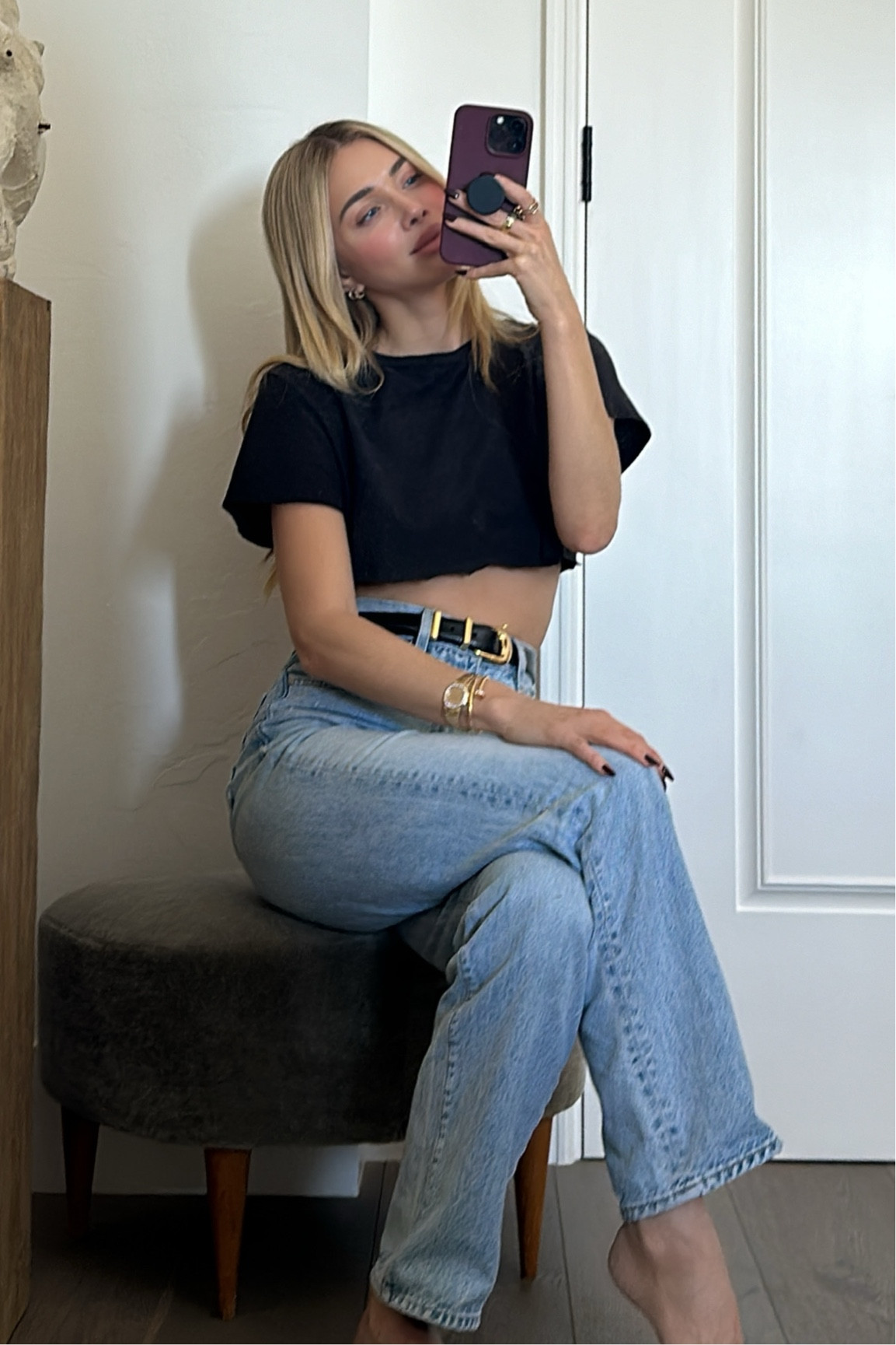 jeans and tshirt uniform 🩵