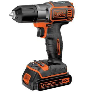 BLACK+DECKER 20V MAX Lithium-Ion Cordless Drill/Driver with Autosense Technology, (1) 1.5Ah Battery, | The Home Depot