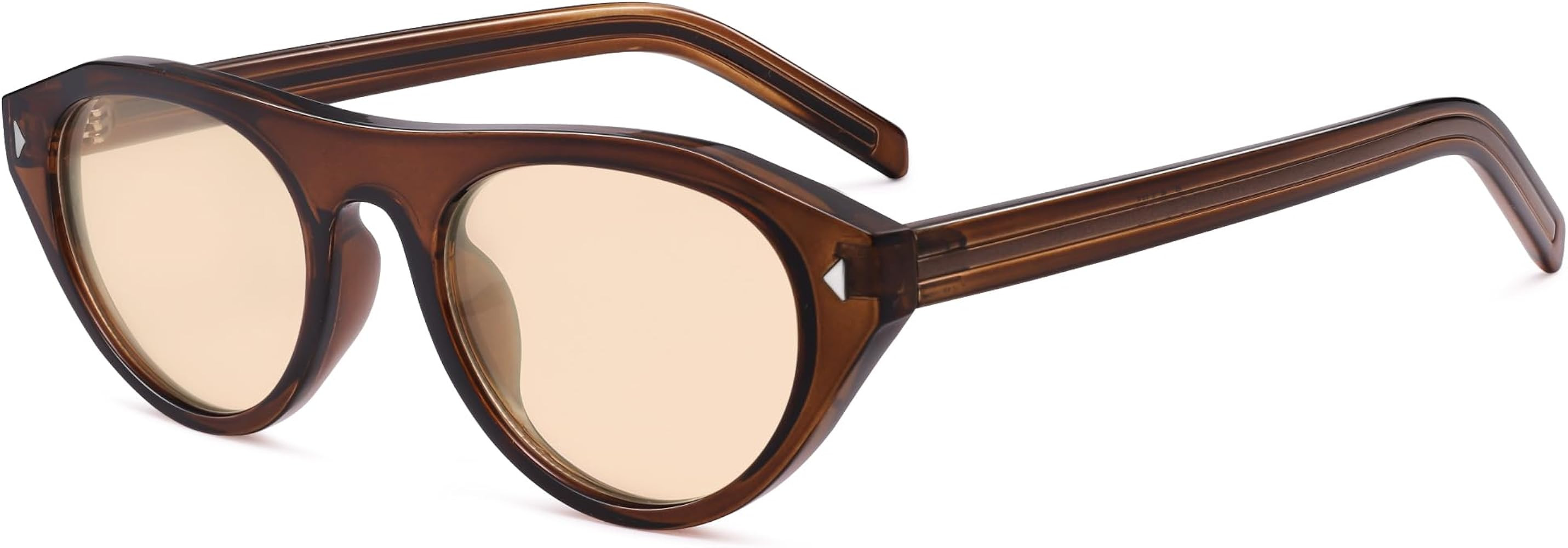 VANLINKER Retro Small Oval Sunglasses for Women Men Trendy Narrow Round Cateye Shades VL9915 | Amazon (US)