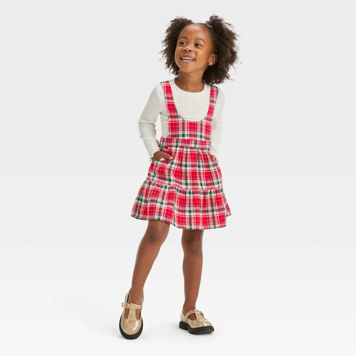 Toddler Girls' Plaid Skirtall Set - Cat & Jack™ Red | Target