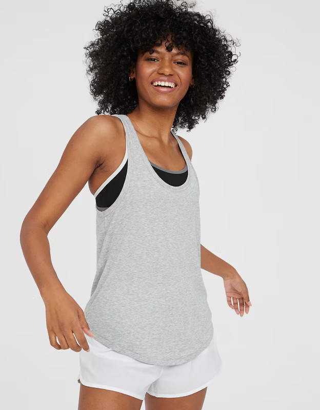OFFLINE By Aerie Thumbs Up Ribbed Flowy Tank | American Eagle Outfitters (US & CA)