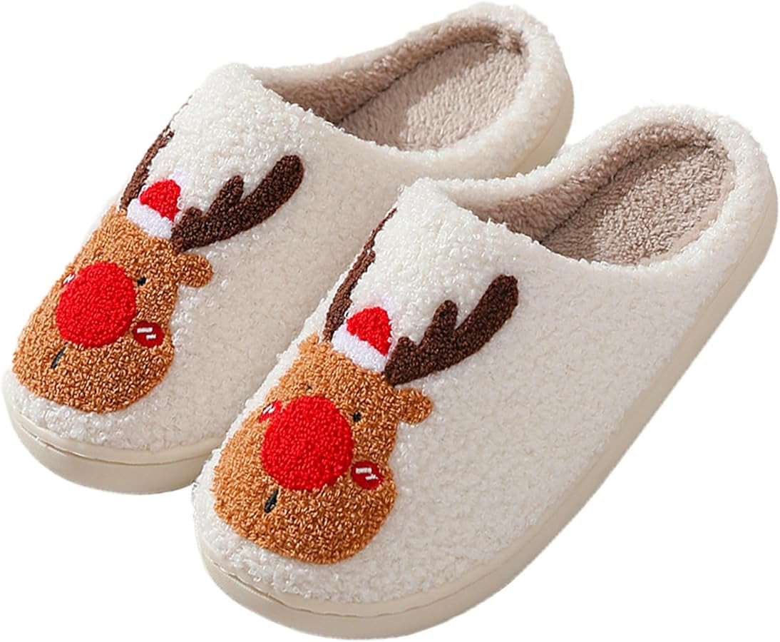 Womens Mens Fuzzy Happy Face Slippers, Cute Preppy Fluffy House Slippers, Preppy Slippers for Ind... | Amazon (US)