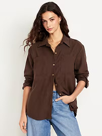 Button-Down Boyfriend Shirt | Old Navy (US)