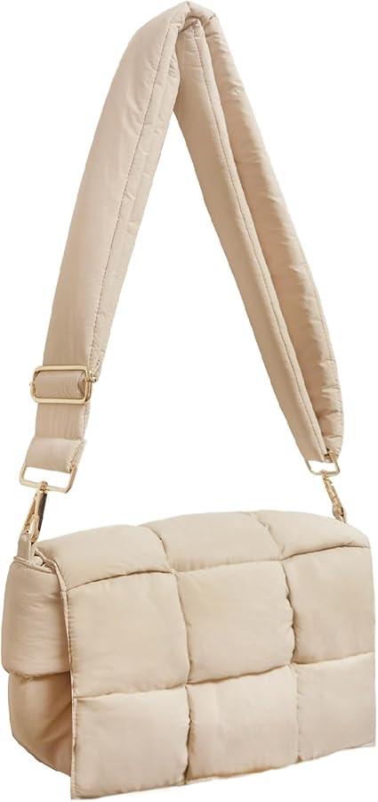 NAARIIAN Puffer shoulder bag Nylon padded woven handbag designer crossbody dupes women down purse | Amazon (US)