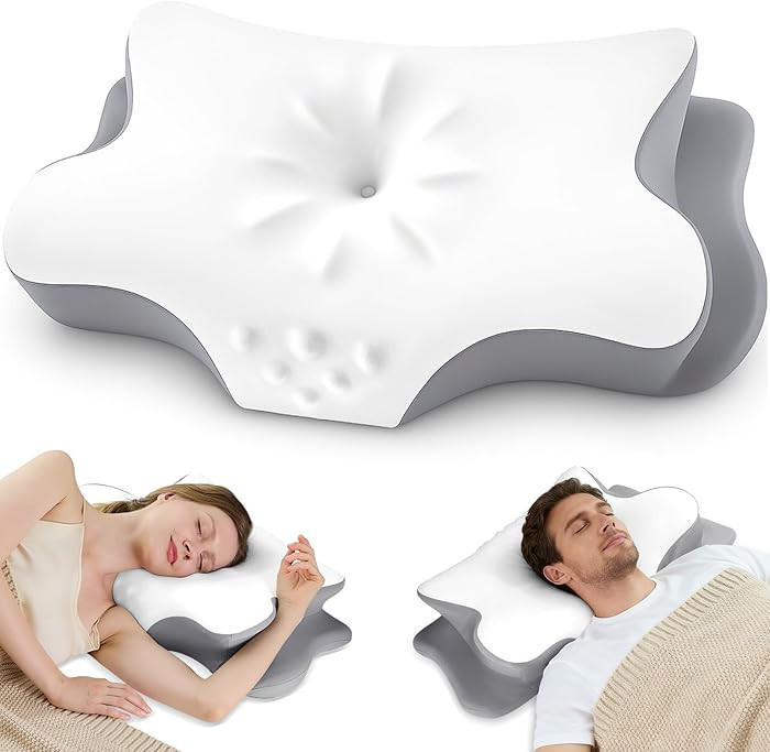 Cervical Neck Pillow for Pain Relief – Ergonomic Memory Foam Pillow for Side Sleeper Contour Or... | Amazon (US)