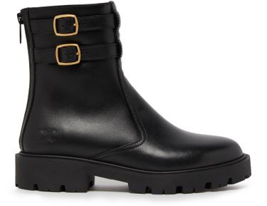 Margaret calfskin double buckle zipped boots - CELINE | 24S US
