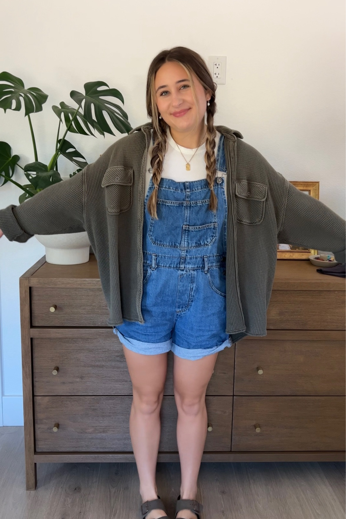 casual outfit inspo, granola fall outfit, fall outfit inspo, fall outfit, waffle knit shacket, overall outfit 

#LTKFind #LTKunder100 #LTKSeasonal