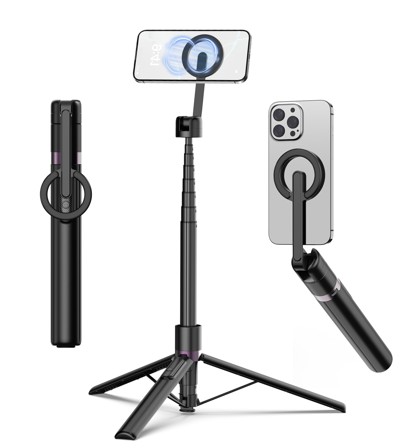 TONEOF 68" Magnetic Selfie Stick Tripod with Aluminum Strong Magnetic Holder for Magsafe, 360° R... | Amazon (US)