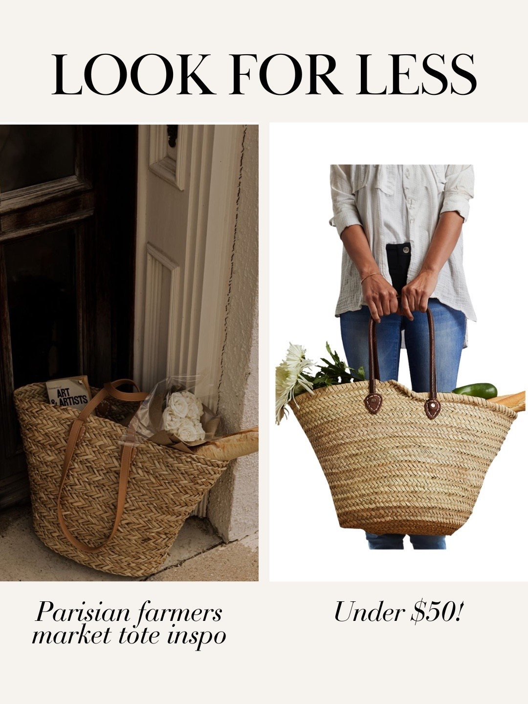 Parisian farmers market tote under $50!

#LTKtravel #LTKitbag