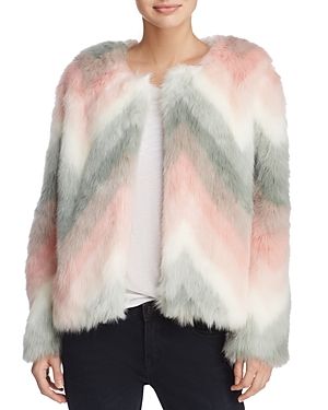 Melody Chevron Faux-Fur Jacket | Bloomingdale's (US)