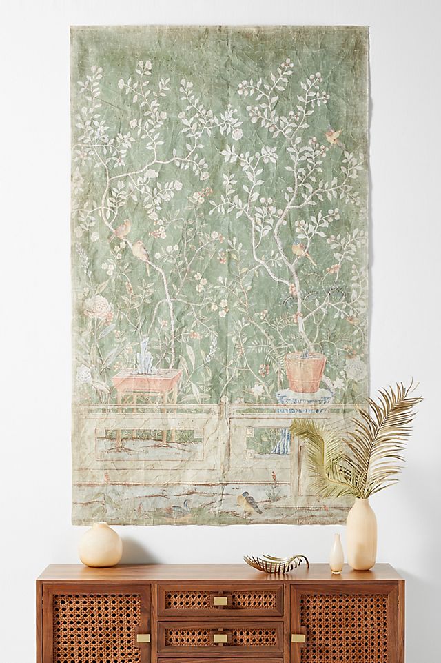 Birds and Potted Tree Tapestry | Anthropologie (US)