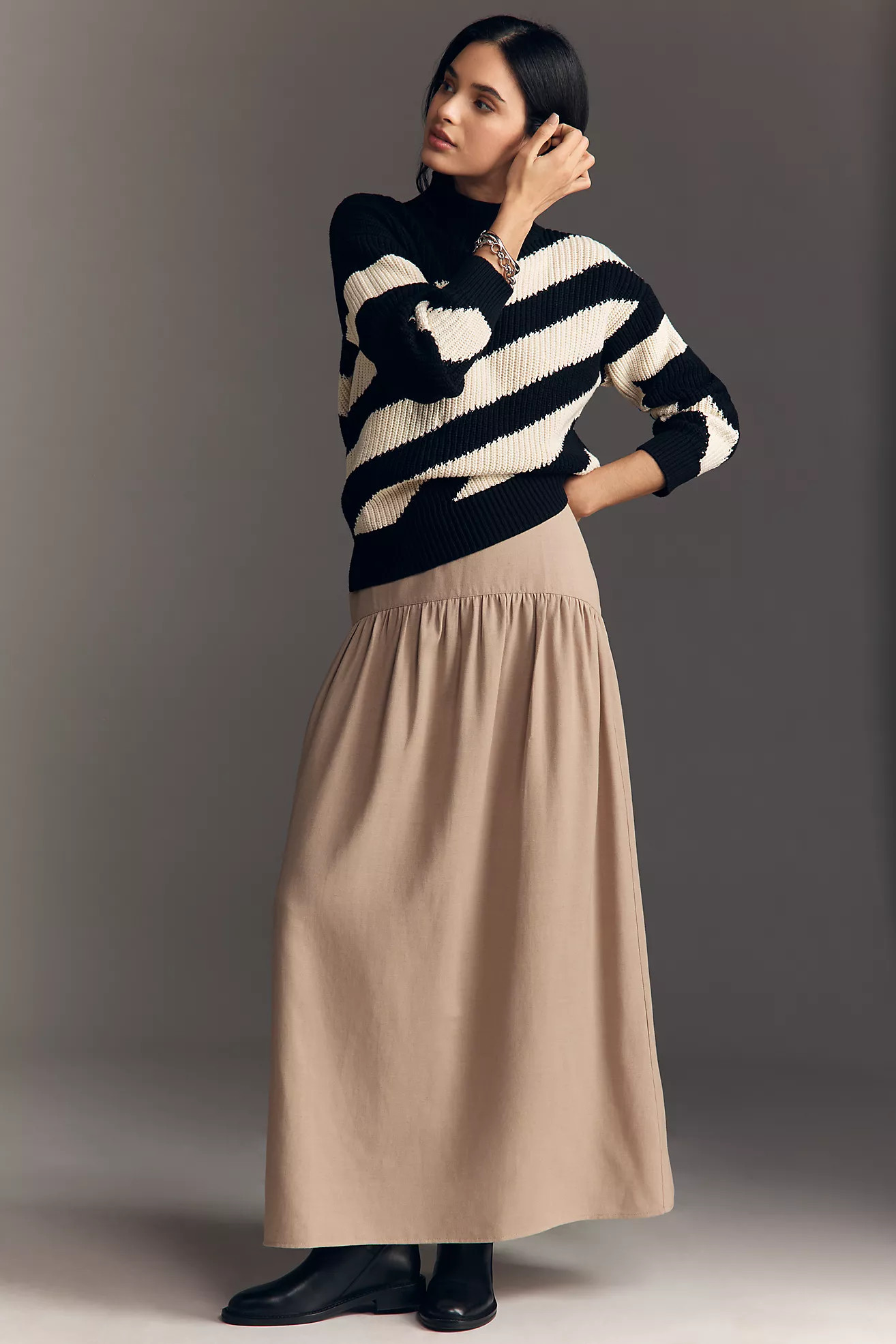 Bayse Delphine Drop-Waist Maxi Skirt | Anthropologie (US)