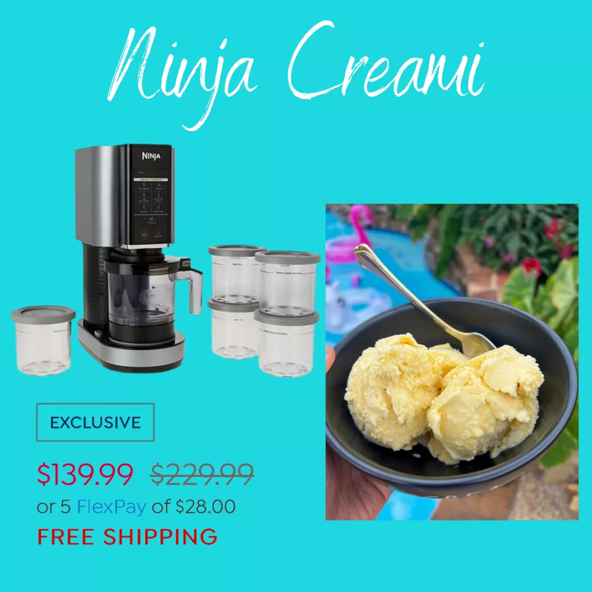 Ninja CREAMi Frozen Treat Maker with 5 Pint Containers 