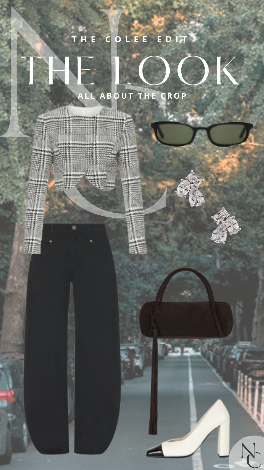 Proof that cropped doesn’t have to mean casual. 🖤

A cropped plaid jacket + high-waisted barrel trousers gives you all the proportion play without showing a thing. Add a chocolate bag, cap-toe pumps, sparkle + skinny sunnies and suddenly we’re giving modern Chanel energy without trying too hard. 😉

Shop the full look right here.

#FallOutfit #CroppedJacket #TailoredStyle #TheColeeEdit #LTKStyle 

 #LTKdayinmylife #LTKgrwm #LTKootd