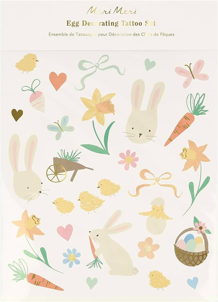 Meri Meri Easter Icons Egg Decorating Tattoo Set (Pack of 90) | Amazon (US)