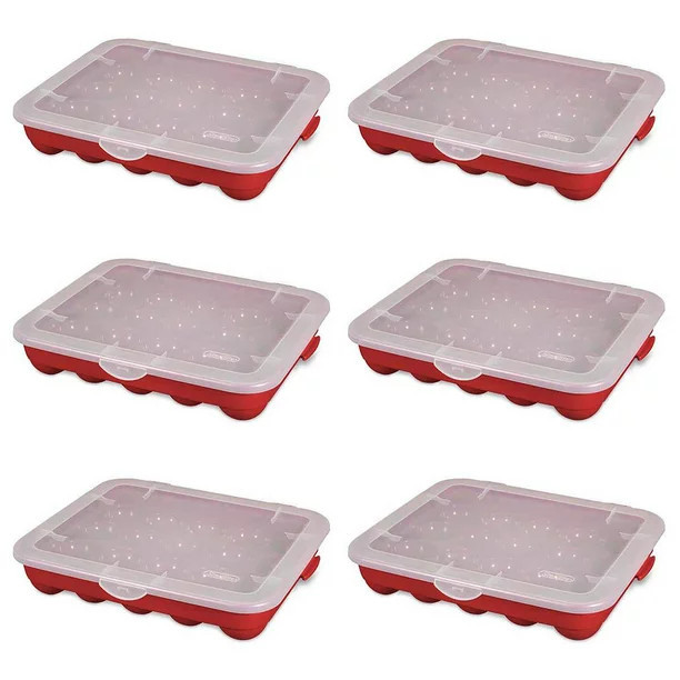 Sterilite 20 Compartment Christmas Holiday Ornament Box Storage Case (6 Pack) - Walmart.com | Walmart (US)