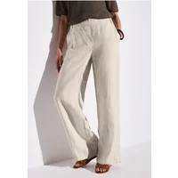 Street One Frauen Wide Leg Leinenhose in Beige, Gr: 32 | Street One DE