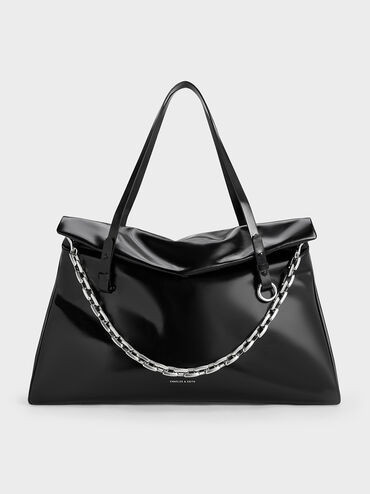 Andromeda Chunky-Chain Trapeze XL Tote Bag
    
         - Noir | Charles & Keith US